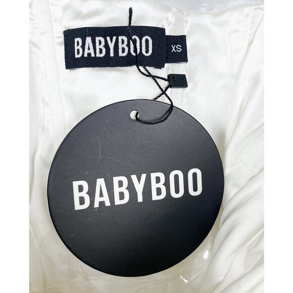 Baby Boo Saoirse Midi Dress Ivory Wedding Strapless Lace Up Back Size XS NEW - Picture 8 of 10